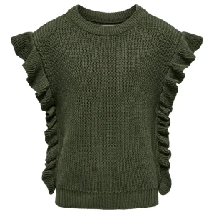 Koggitta Sl Frill Vest Knit - Army