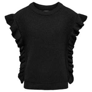 Koggitta Sl Frill Vest Knit - Zwart