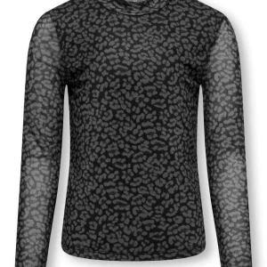 Konerica Life L-s High Neck Top Jrs - Zwart Dessin