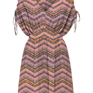 Onlnova Life S/s Siri Dress Aop Ptm - Oranje Dessin