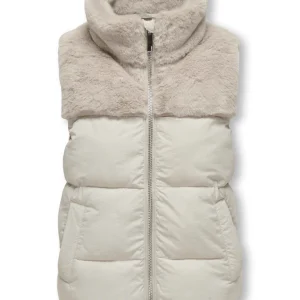 Kogwanja Fur Puffer Mix Waistcoat Otw - Beige