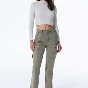 Straight Cargo; %97 Co-%3 Ea; Coj Denim - Kaki