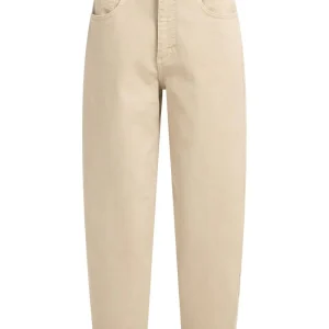 Barrel Jeans Met Naaddetails - Beige