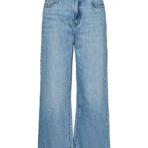 Vmkathy Hr Wide Cropped Jeans Gu382 - Blue Denim