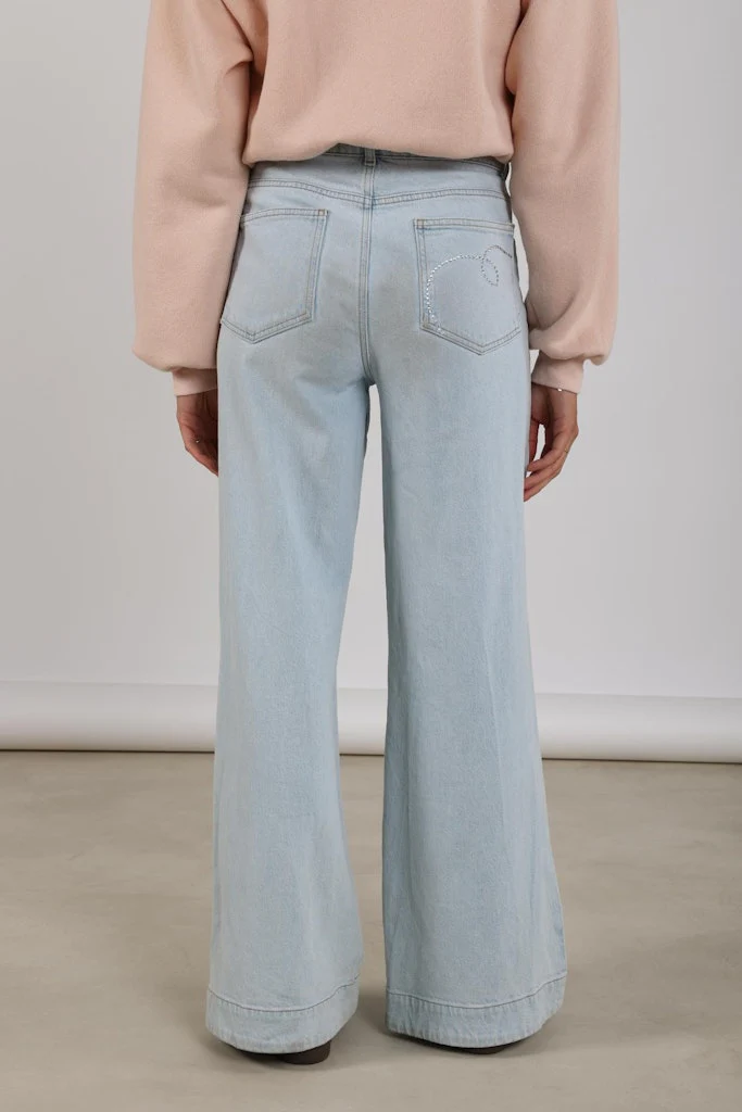 Abby Pants Denim Strass - Blue Denim - Afbeelding 6