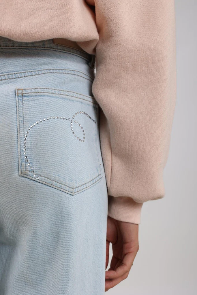 Abby Pants Denim Strass - Blue Denim - Afbeelding 7