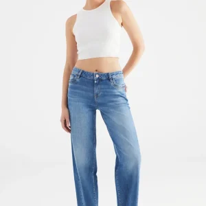 Cropped Balloon Jeans - Blue Denim
