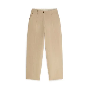 Trousers Balloon Fit Cotton Blend - Zand