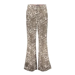Jeans Wide Leopard - Zand Dessin
