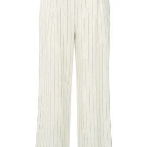 Linen Mix Wide Leg Trousers - Zand Dessin