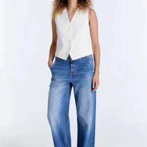 Wide Leg Chino - Blue Denim