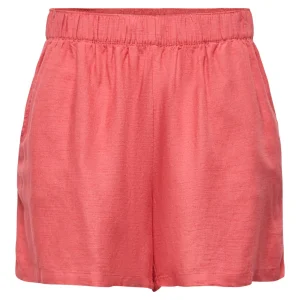 Jdycaya Linen Hw Shorts Wvn Dia - Koraal Rood