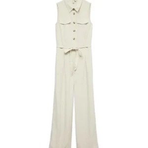 Vmjosephine S/l Jumpsuit Wvn Btq - Beige