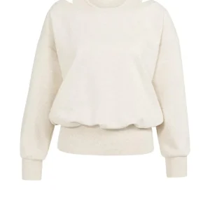 Sweatshirt Met Dubbele Hals - Ecru