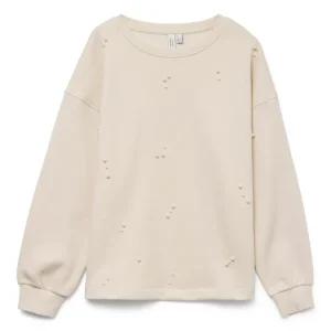 Vmfatilda L/s Sweatshirt Jrs Btq - Ecru