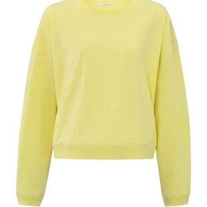 Sweatshirt With Slub Effect - Licht Geel