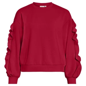 Vimentina Flounce O-neck L/s Top - Rood
