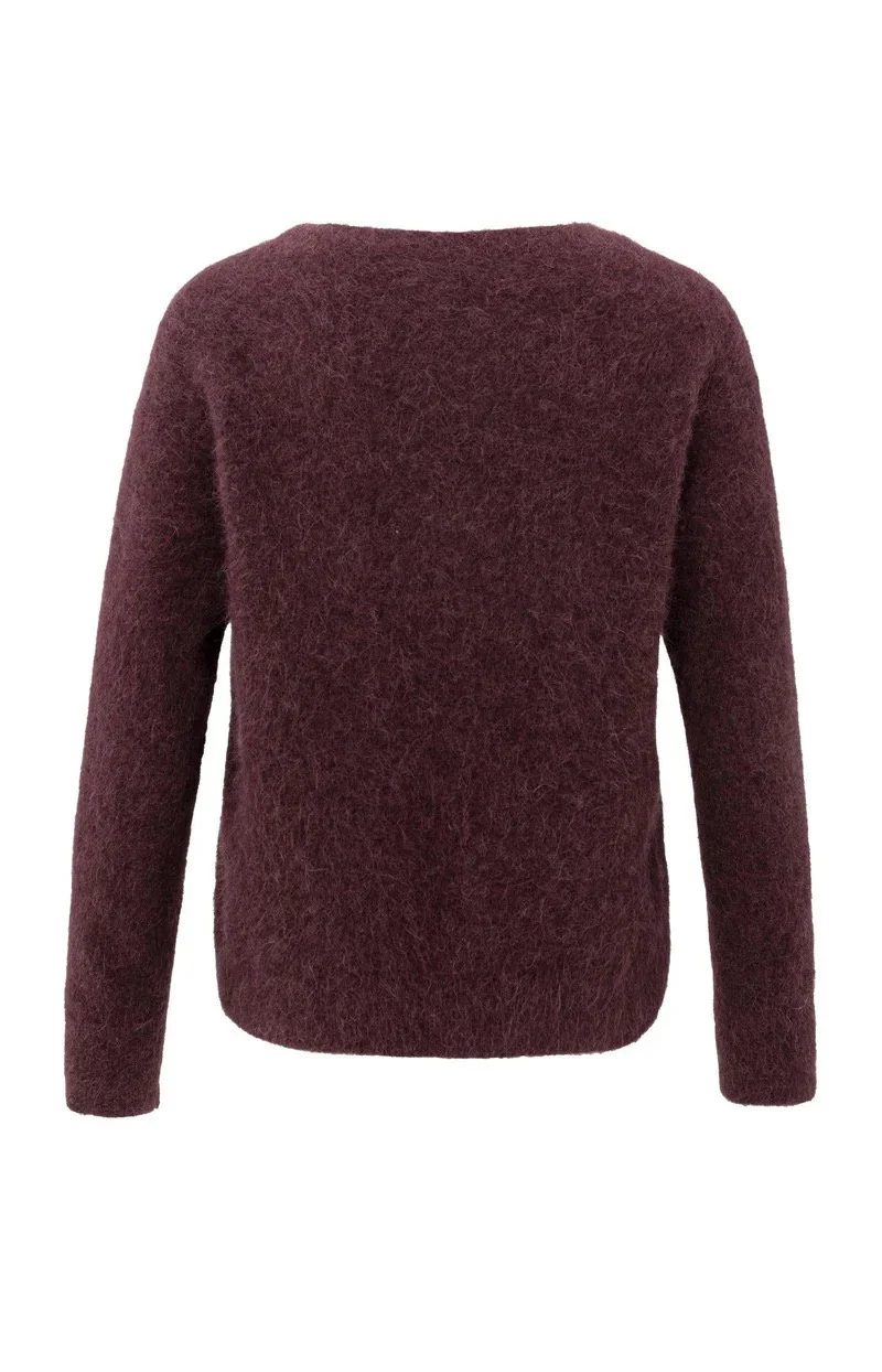 Soft Sweater With V-neck - Bordeaux - Afbeelding 3