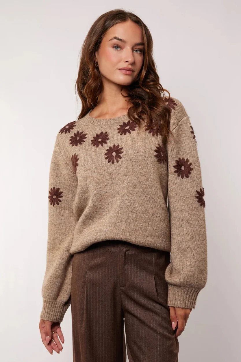 Zaina Knitting Sweater - Bruin Dessin - Afbeelding 4