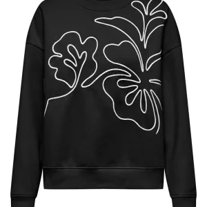 Jdycanoa L/s Emb Sweat Jrs Noos - Zwart Dessin