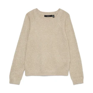 Vmdoffyshine Ls O-neck Blouse Rep Noos - Beige