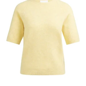 Zachte Trui Met Korte Mouwen - Licht Geel