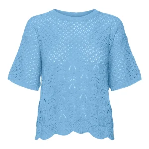 Vmlillie Ss O-neck Short Pullover B - Lichtblauw