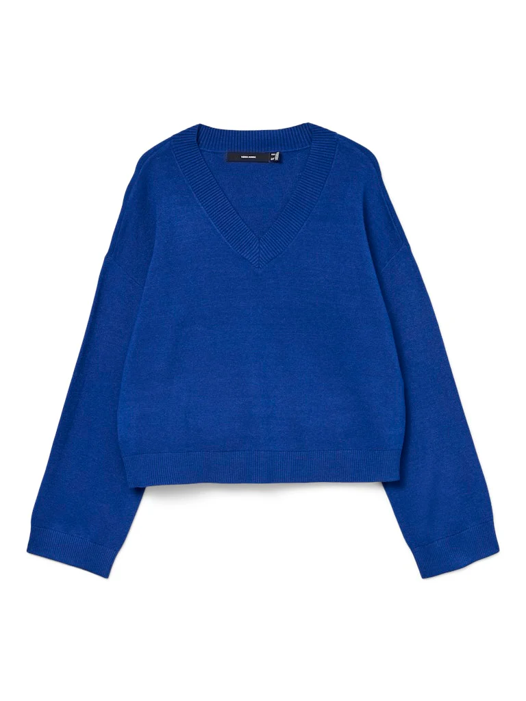 Vmgold Art Ls V-neck Pullover - Kobalt - Afbeelding 2