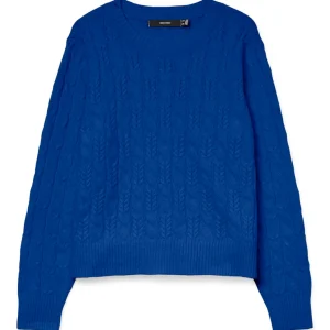 Vmaries Ls O-neck Cable Pullover Bf - Kobalt