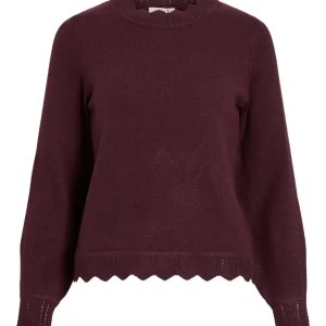 Vinikolina O-neck L/s Knit Top - Noos - Bordeaux