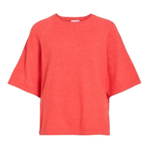 Viliga 2/4 O-neck Knit Top - Noos - Fuchsia