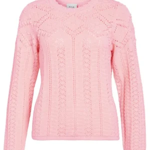 Vininia O-neck L/s Knit Top/pb - Licht Roze
