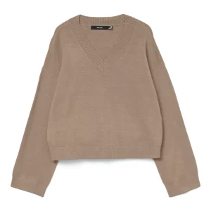 Vmgold Art Ls V-neck Pullover - Licht Bruin