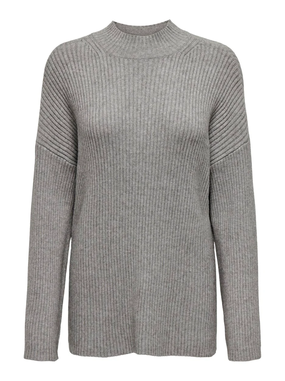 Onlkatia Ls Loose Highneck Cc Knt - Grijs - Afbeelding 2