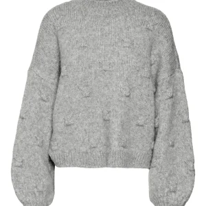 Vmgail Ls Highneck Pullover - Lichtgrijs