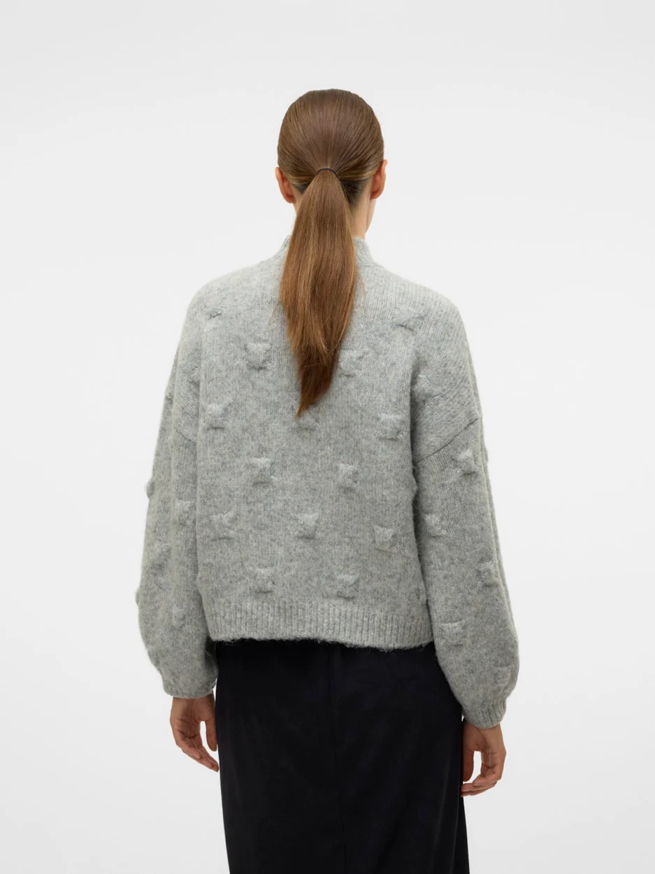 Vmgail Ls Highneck Pullover - Lichtgrijs - Afbeelding 4
