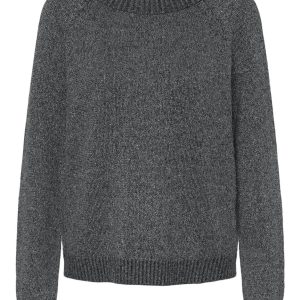 Vmdoffyshine Ls O-neck Blouse Rep N - Antraciet