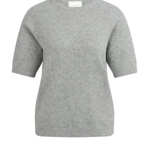 Zachte Trui Met Korte Mouwen - Grijs Melee