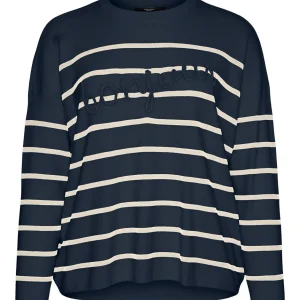 Vmaria Bonjour Ls O-neck Pullover G - Zwart Dessin