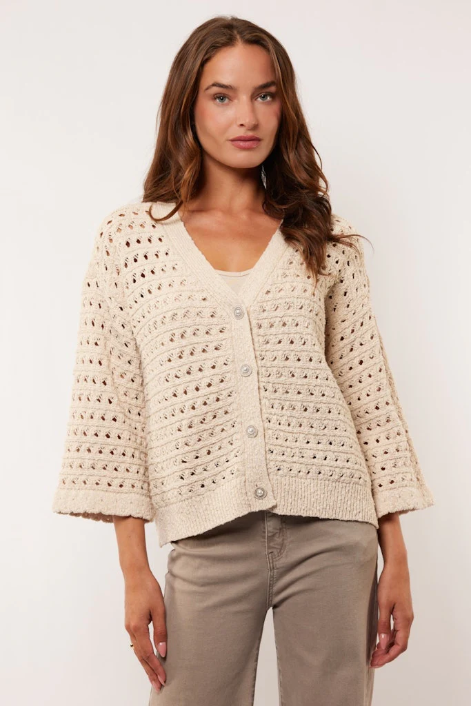Aliya Knitting Cardigan - Beige - Afbeelding 3