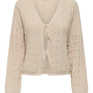 Jdysigrid Life L/s Tie Cardigan Knt - Beige