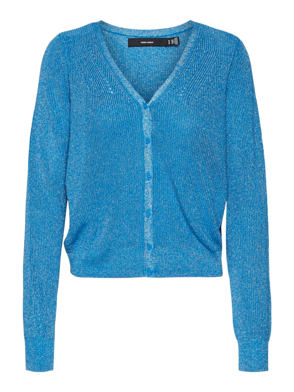 Vmnewlex Shine Ls Short V-neck Card - Kobalt - Afbeelding 2