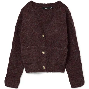 Vmingrid Ls V-neck Cardigan Boo - Paars Dessin