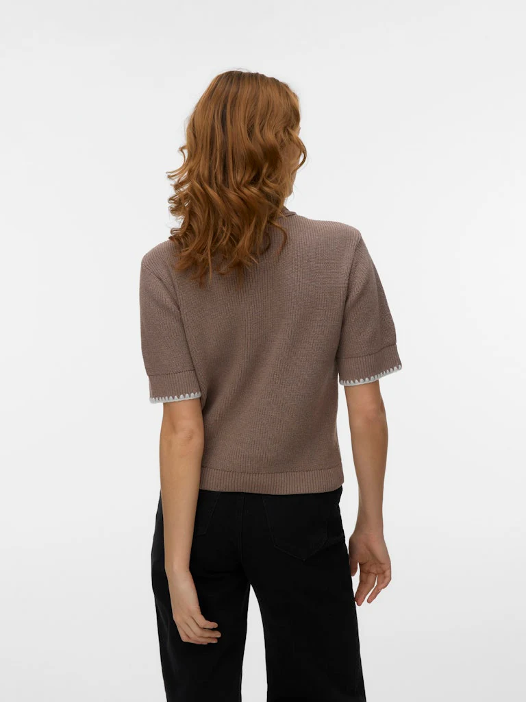 Vmkashia Ss Tie Detail Knit Cardigan - Taupe - Afbeelding 3