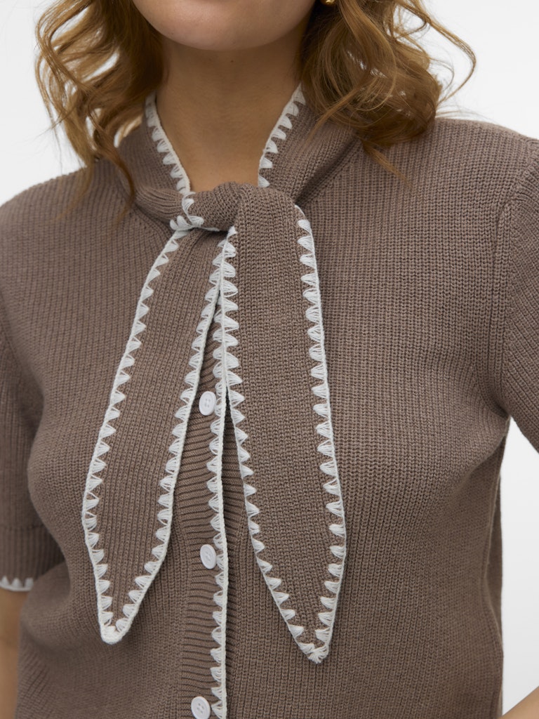 Vmkashia Ss Tie Detail Knit Cardigan - Taupe - Afbeelding 5