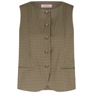 Fie Check Gilet - Bruin Dessin