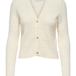 Onlkatia Ls Cable V-neck Cardi Knt - Lichtgrijs