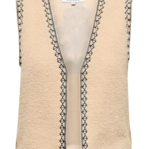 Onlsvea Teddy Emb. Waistcoat Cs Otw - Ecru