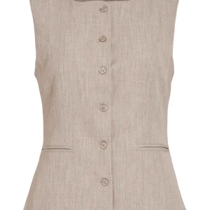 Vivarone Sl Square Neck Long Vest - Zand