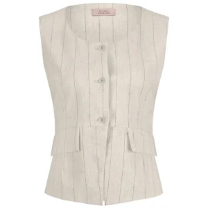 Rebekka Pinstripe Gilet - Zand Dessin